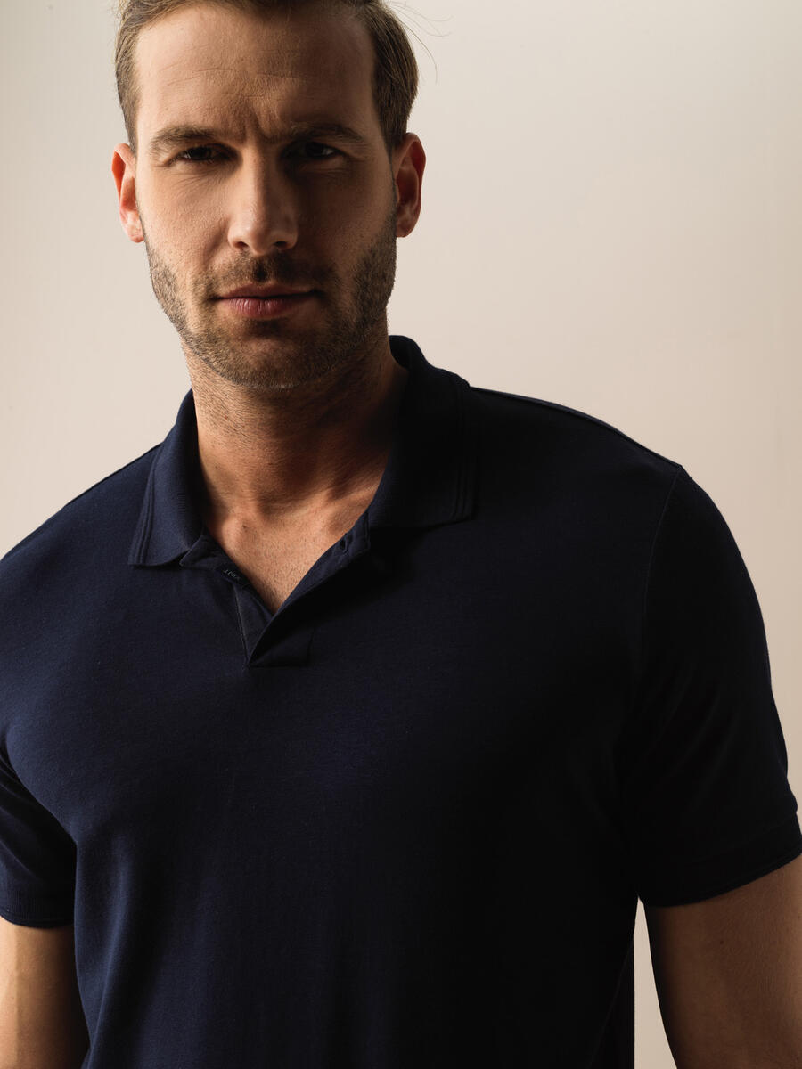 Lacivert Slim Fit Pamuklu Tişört