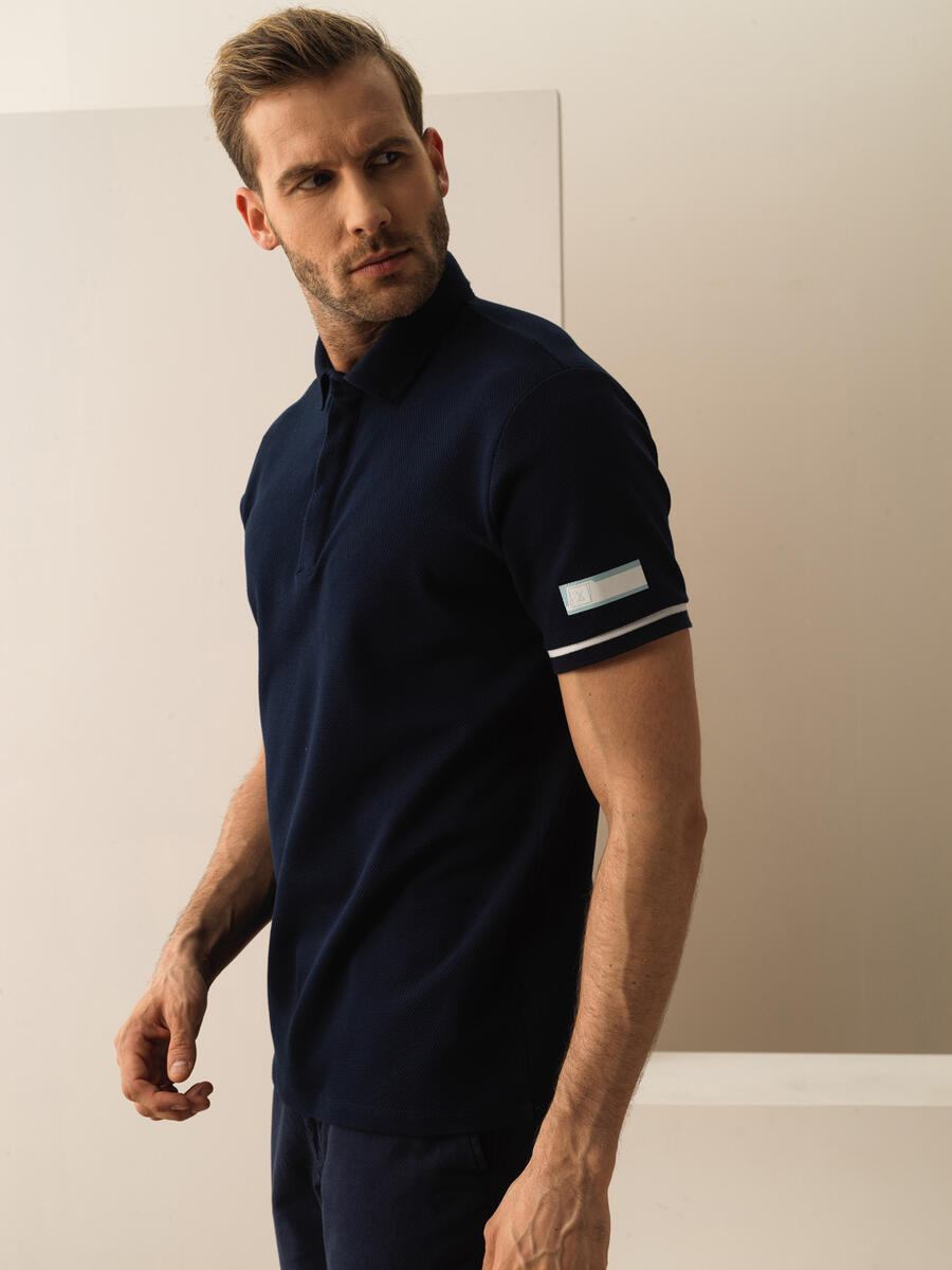 Lacivert Slim Fit Pamuklu Tişört