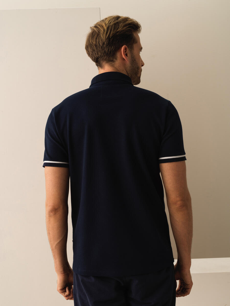Lacivert Slim Fit Pamuklu Tişört - 3