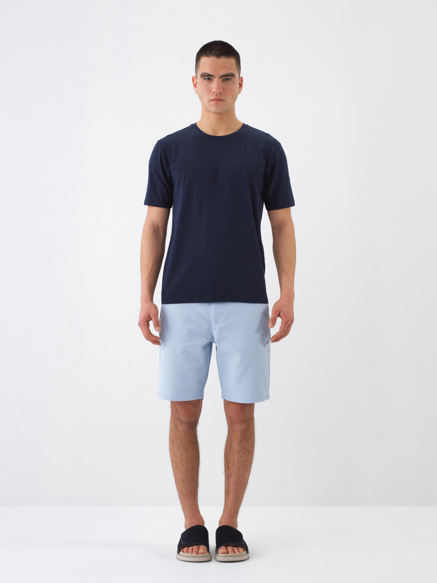 Lacivert Slim Fit Pamuklu Tişört - 2