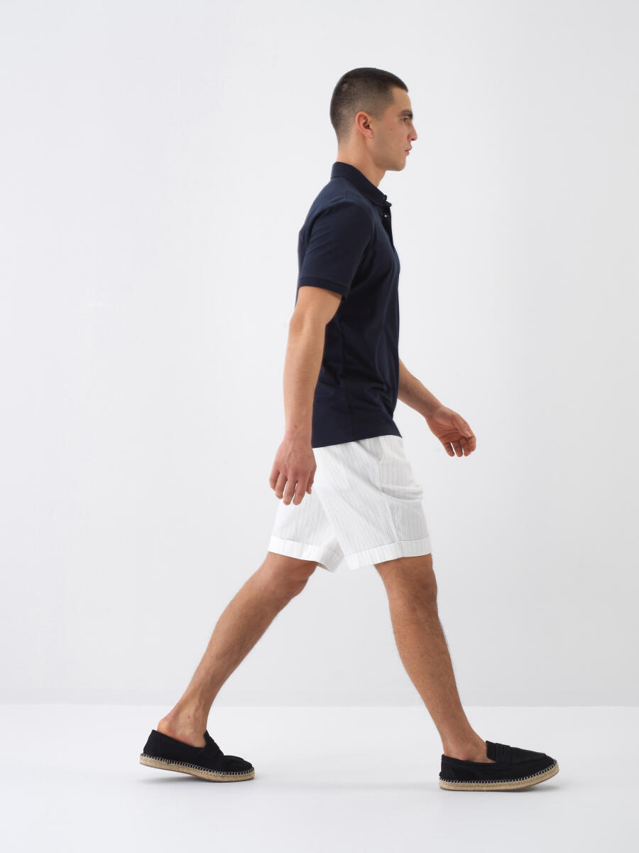 Lacivert Slim Fit Pamuklu Tişört - 2