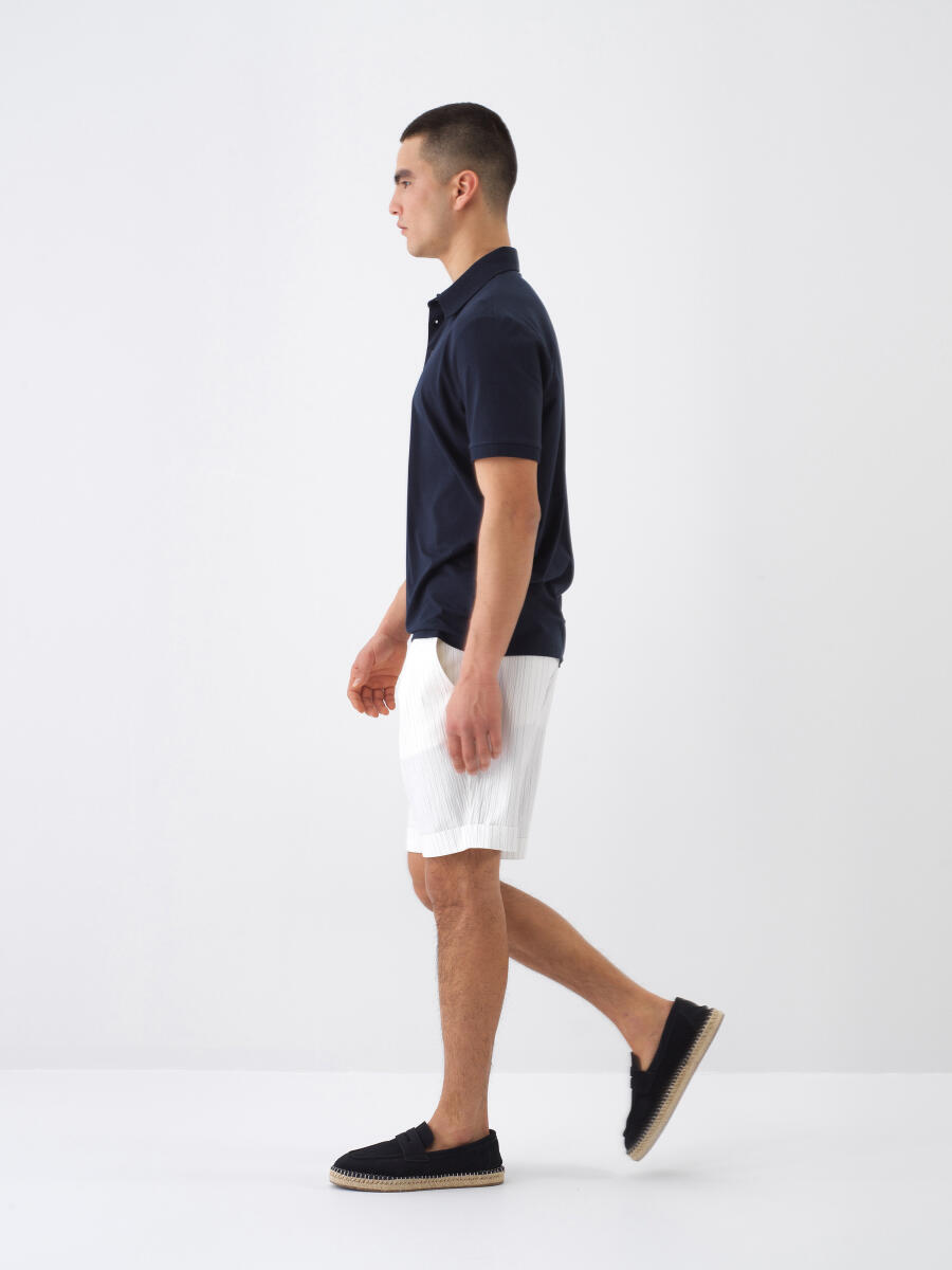 Lacivert Slim Fit Pamuklu Tişört - 3