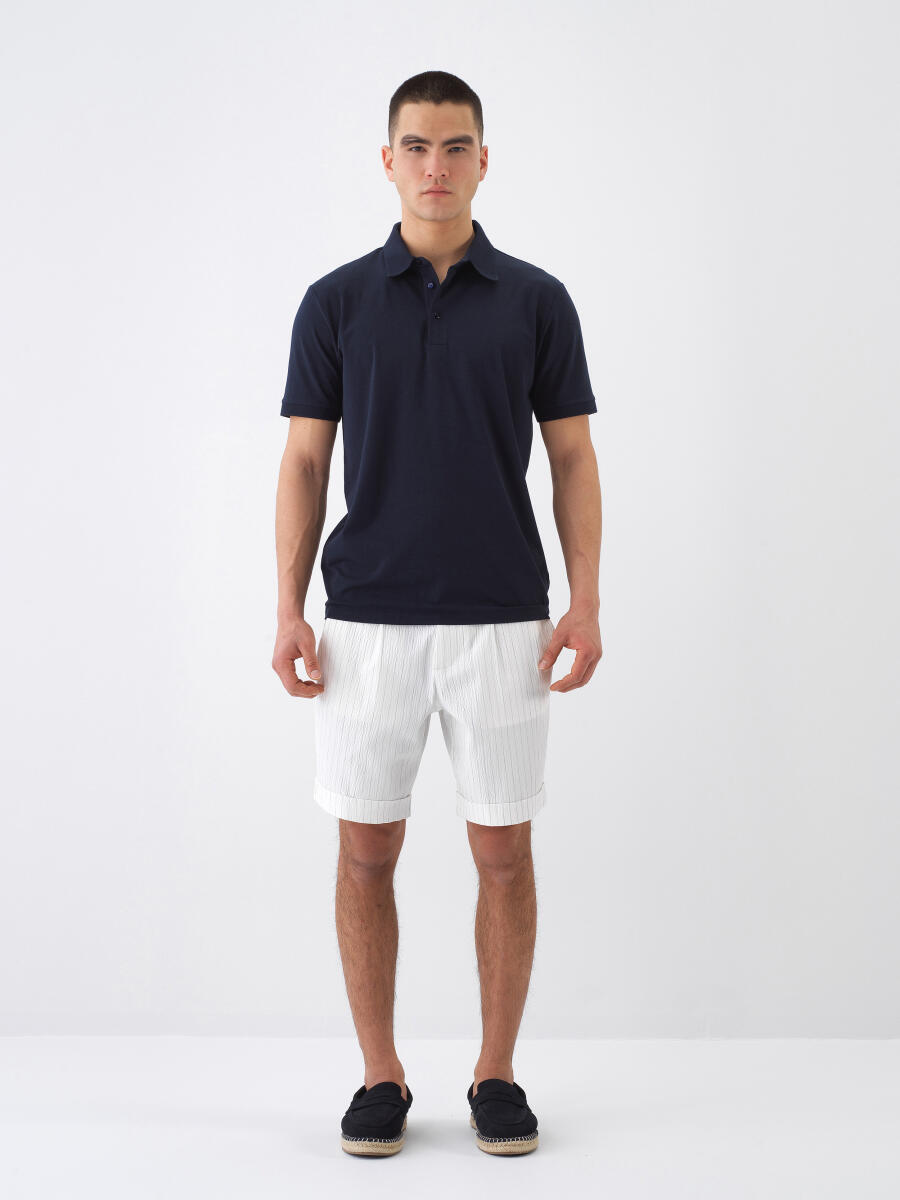 Lacivert Slim Fit Pamuklu Tişört - 5
