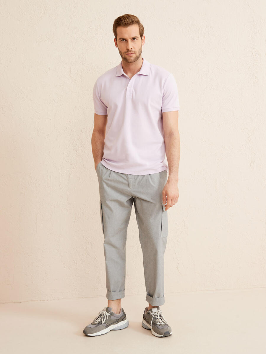 Lila Regular Fit Pamuklu Tişört - 2
