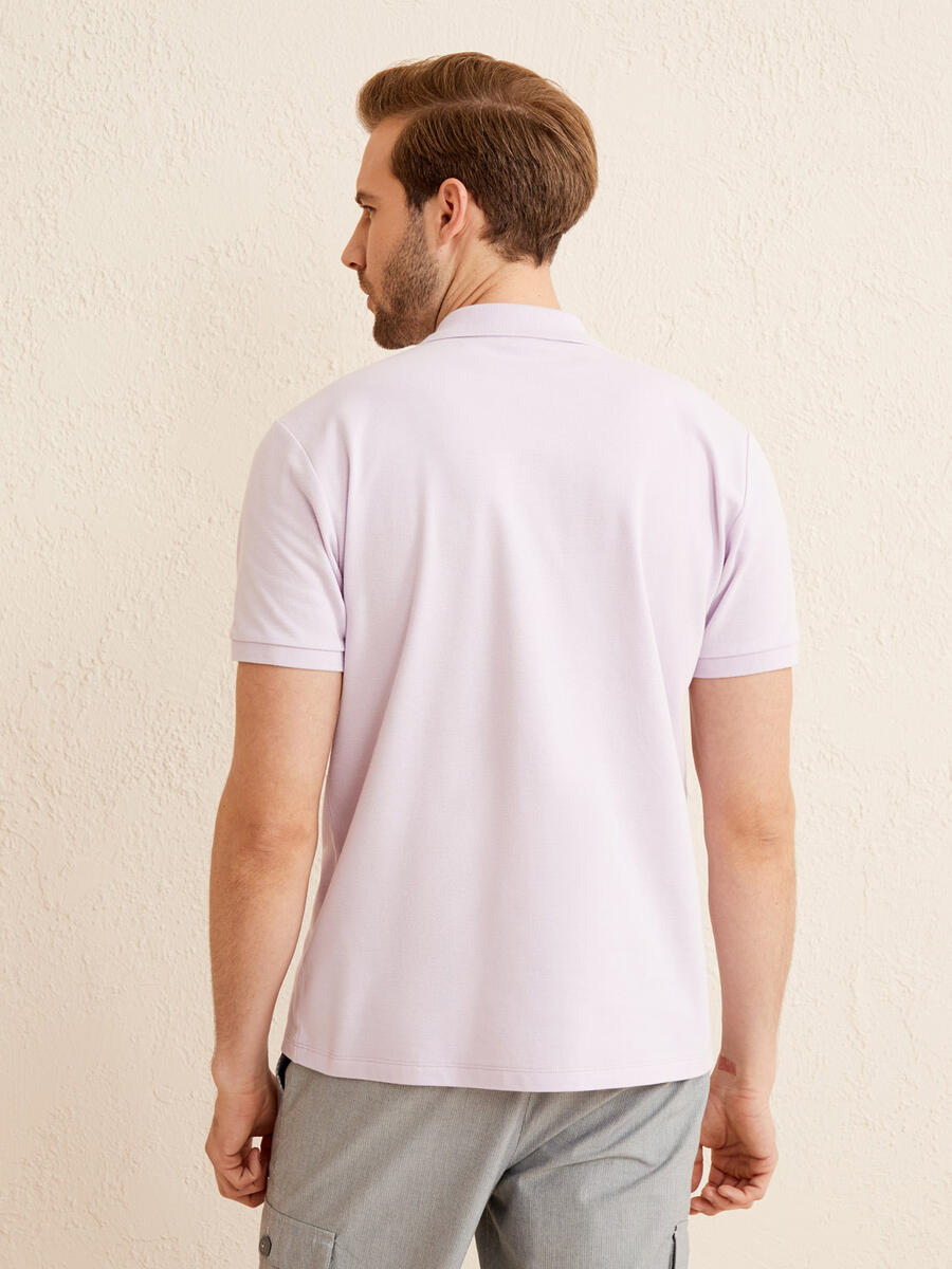 Lila Regular Fit Pamuklu Tişört - 5