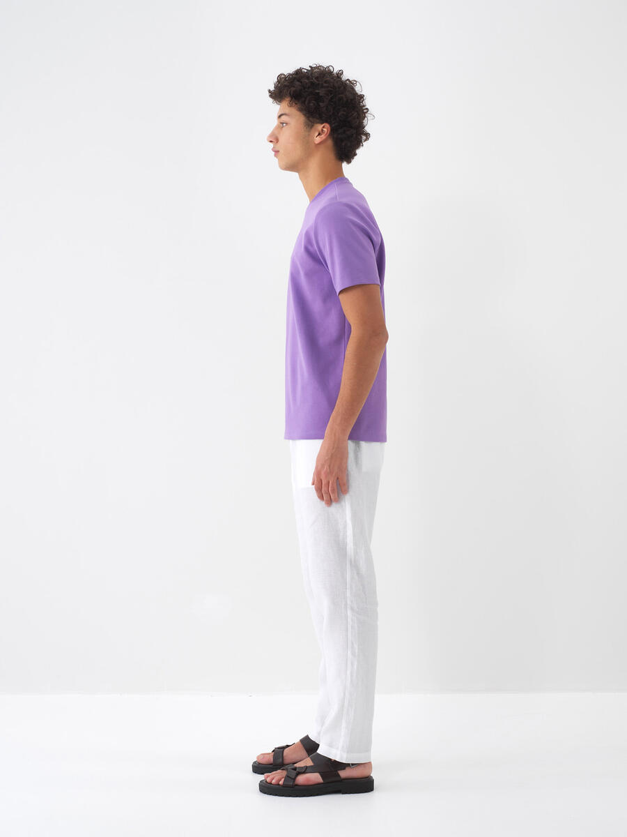 Lila Regular Fit Pamuklu Tişört - 4