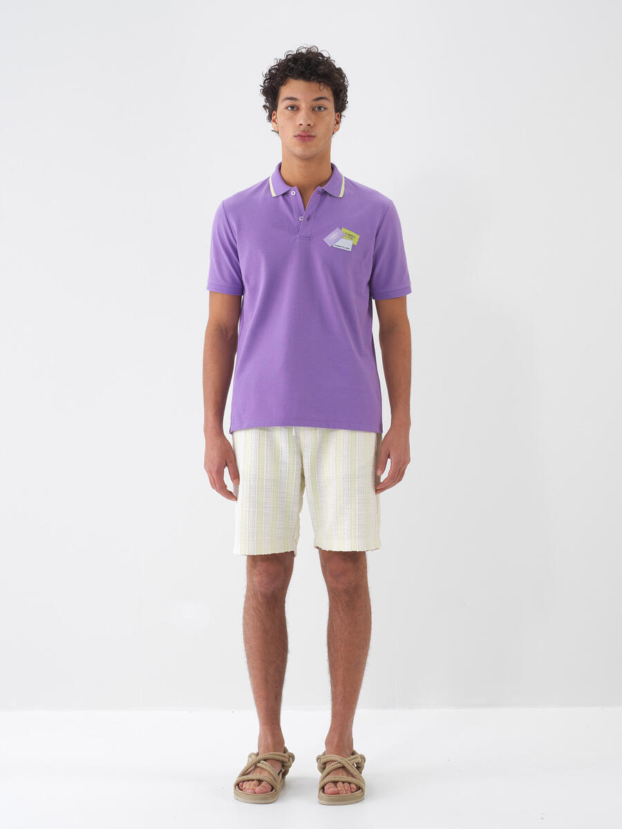 Lila Regular Fit Pamuklu Polo Yaka Tişört - 2