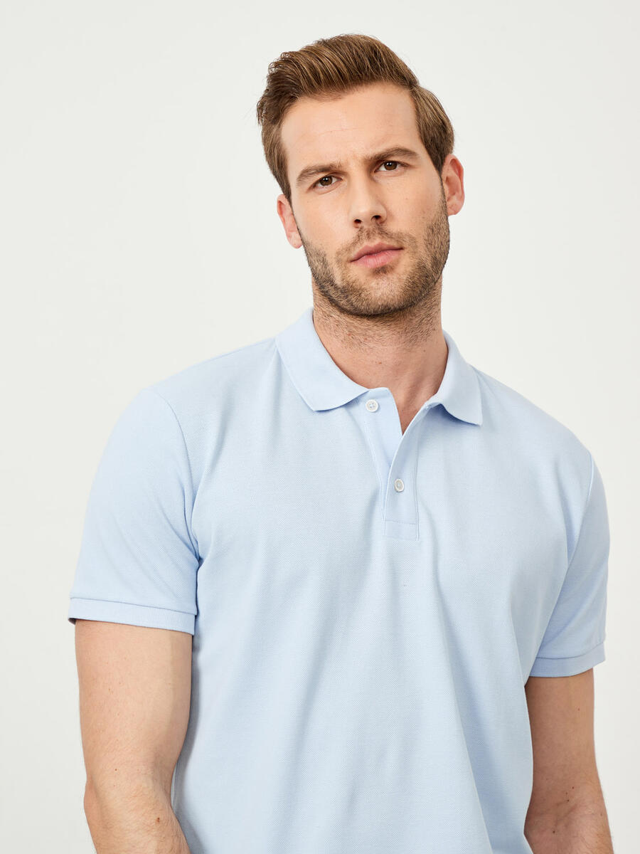Mavi Regular Fit Pamuklu Polo Yaka Basic Tişört - 3