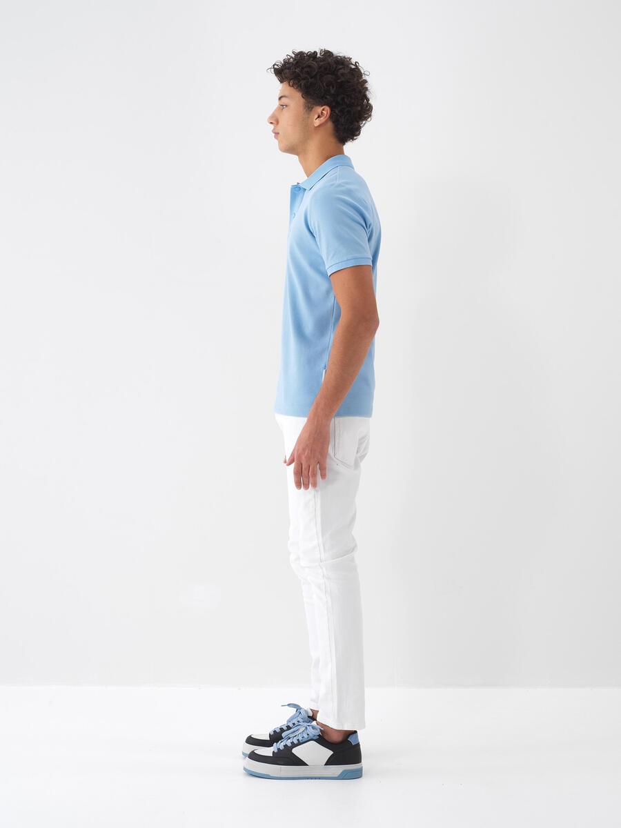 Mavi Slim Fit Pamuklu Tişört - 4
