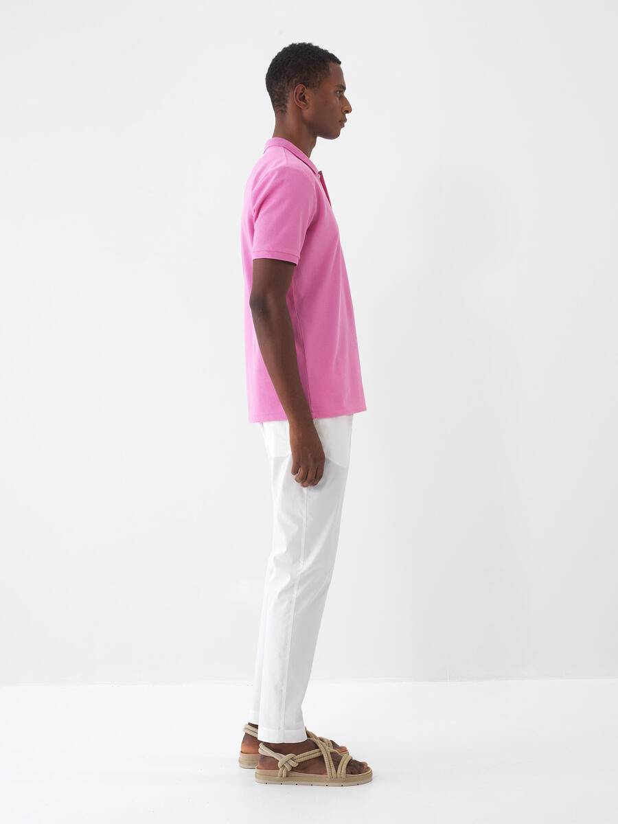 Pembe Regular Fit Pamuklu Tişört - 3