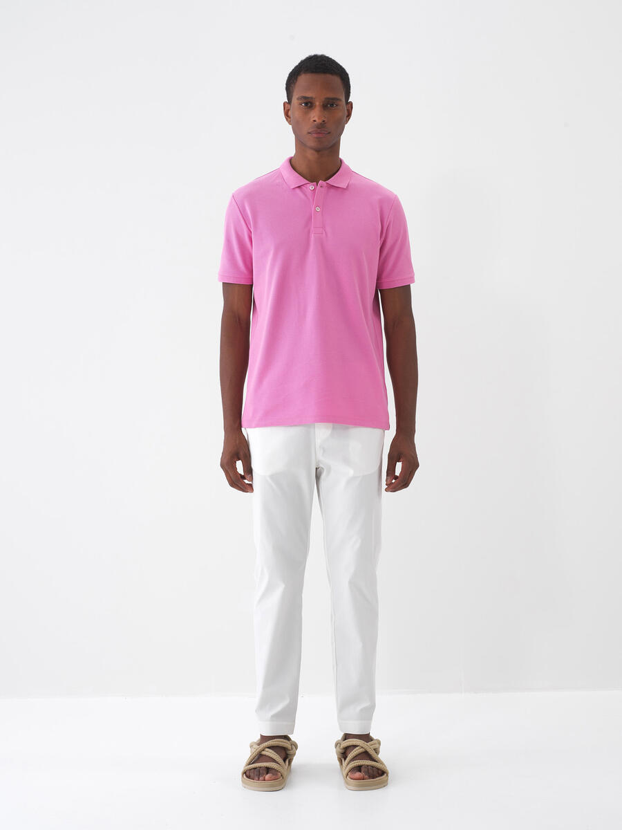 Pembe Regular Fit Pamuklu Tişört - 2