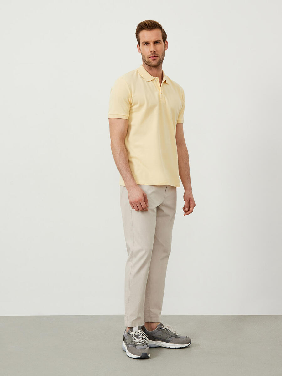 Sarı Regular Fit Pamuklu Tişört - 2