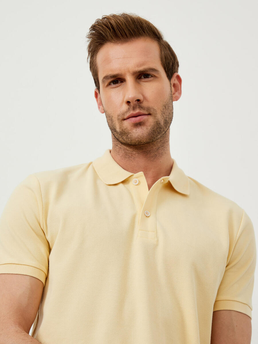 Sarı Regular Fit Pamuklu Tişört - 4