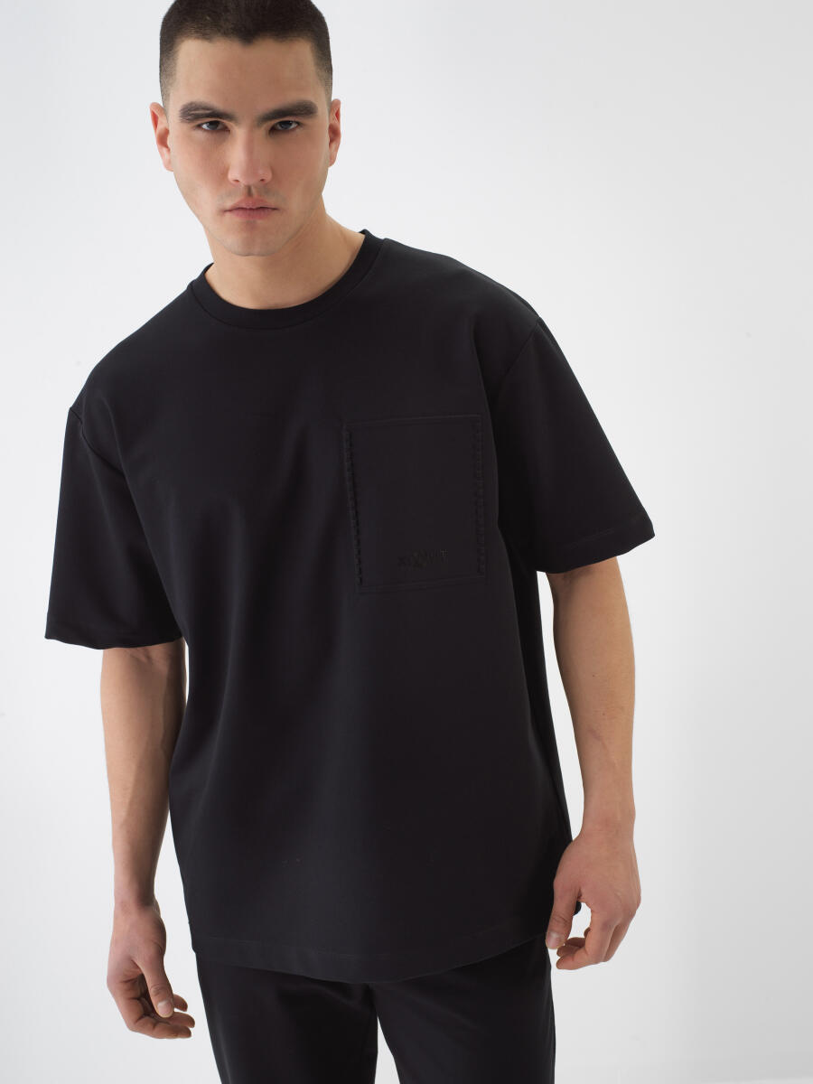 Siyah Oversize Pamuklu Tişört