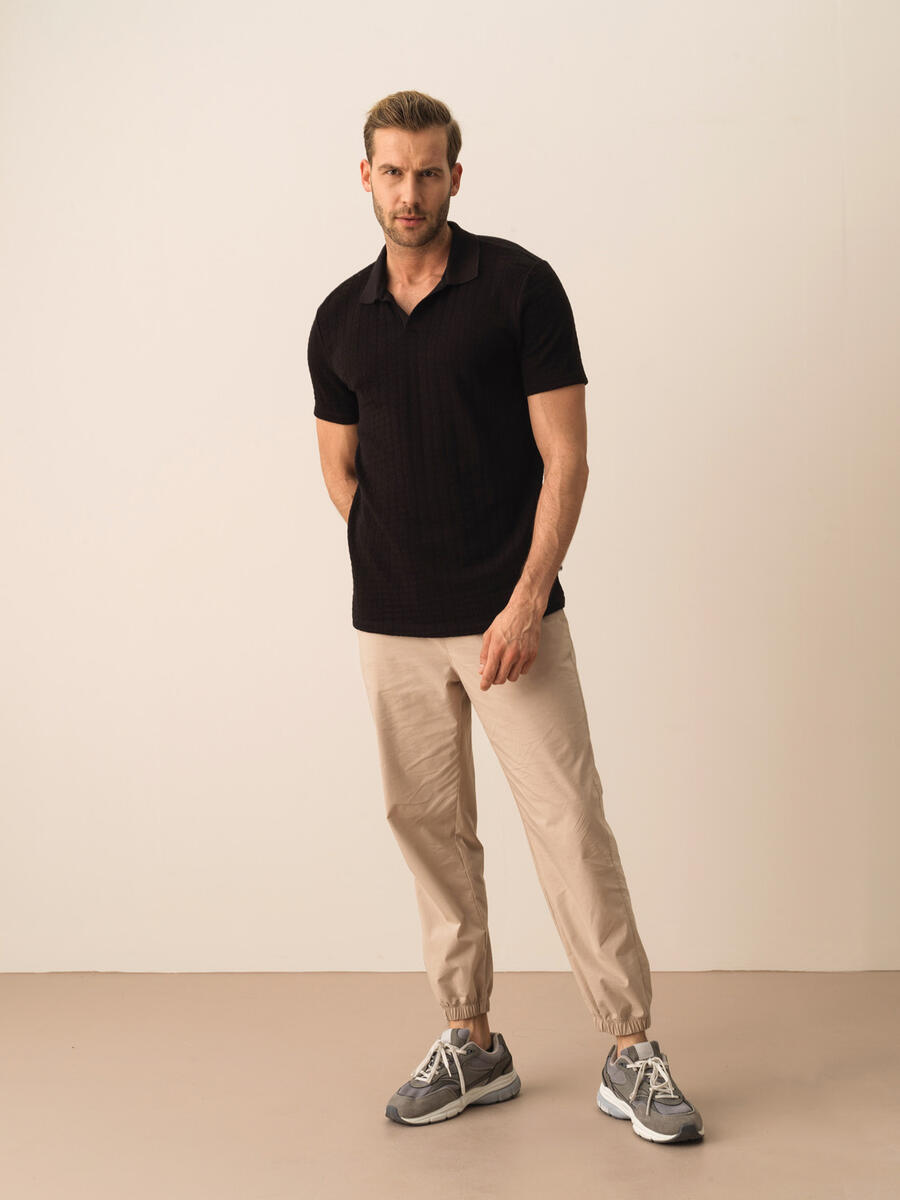 Siyah Regular Fit Pamuklu Tişört - 2