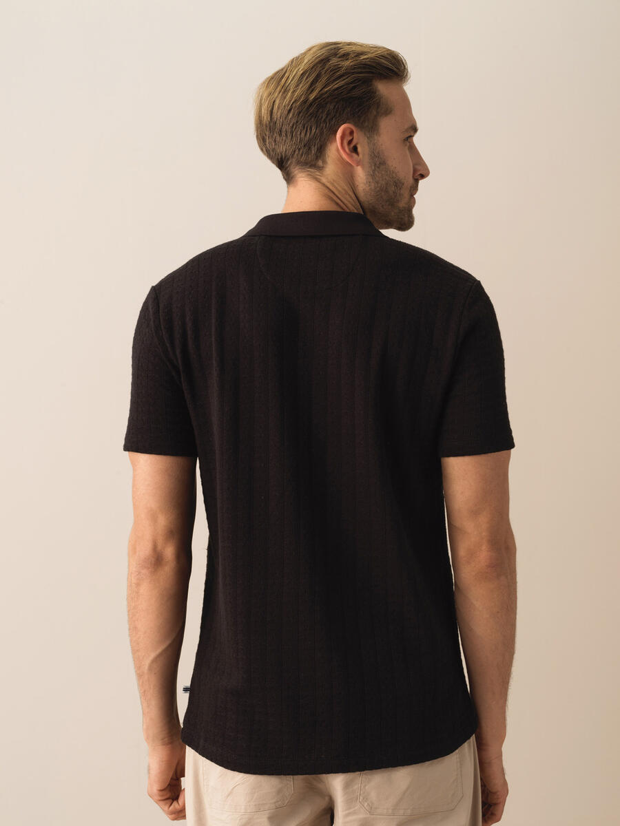 Siyah Regular Fit Pamuklu Tişört - 3