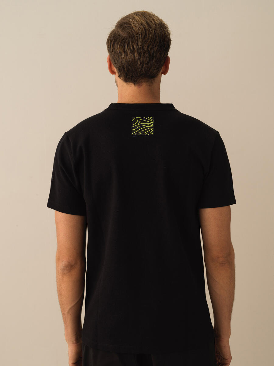 Siyah Regular Fit Pamuklu Tişört - 3