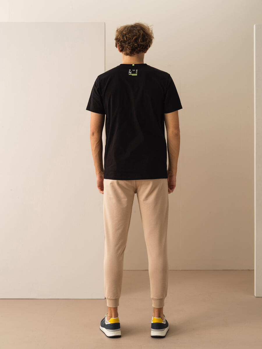 Siyah Regular Fit Pamuklu Tişört - 4
