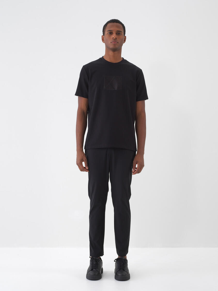 Siyah Regular Fit Pamuklu Tişört - 2
