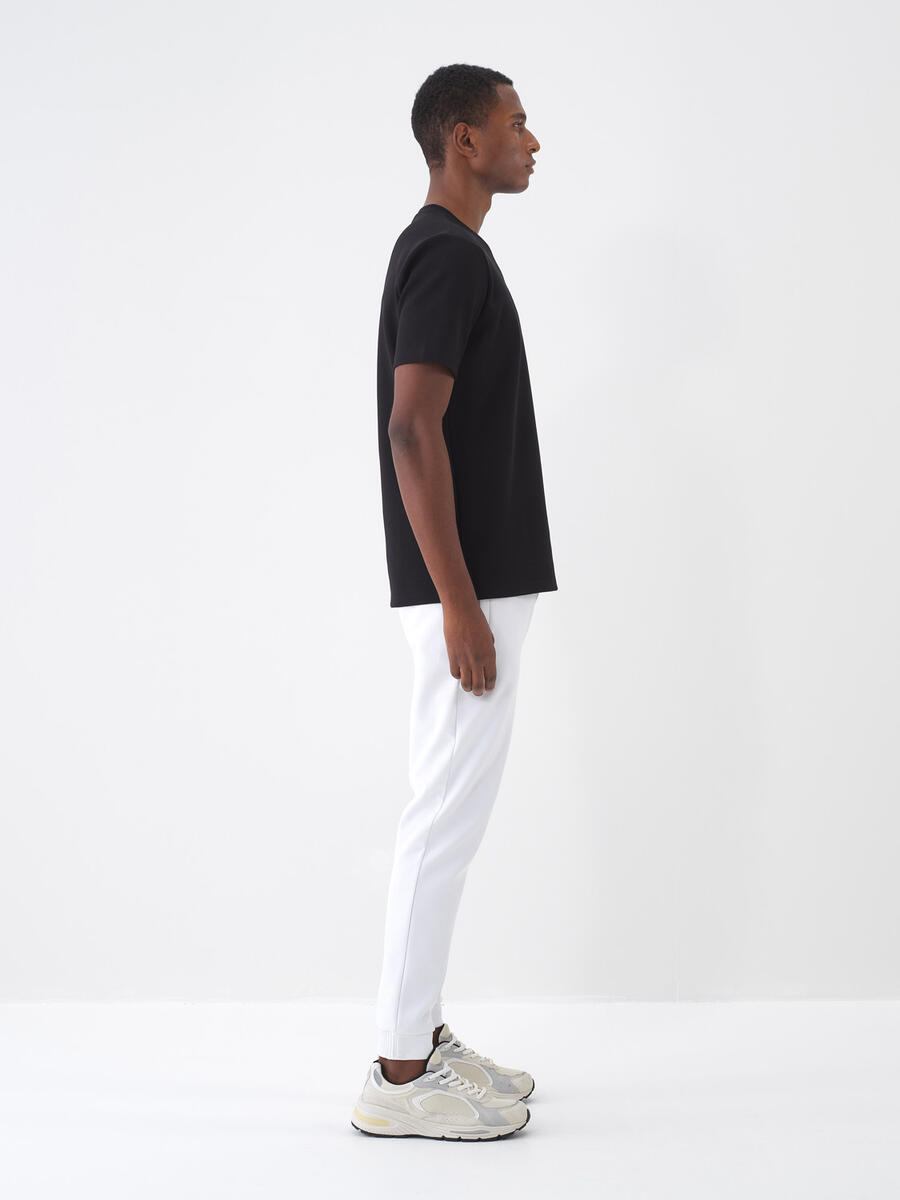 Siyah Regular Fit Pamuklu Tişört - 3