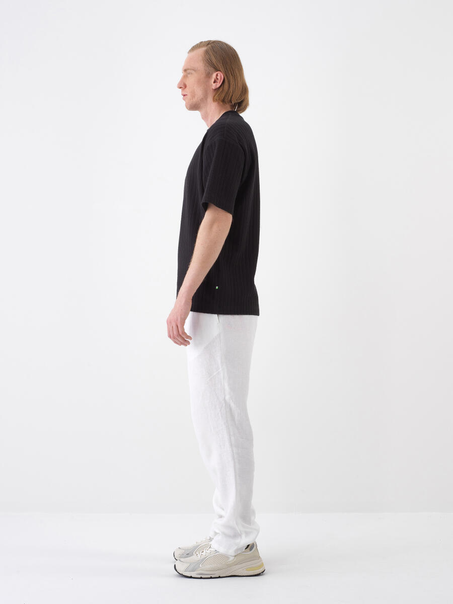 Siyah Regular Fit Pamuklu Tişört - 3