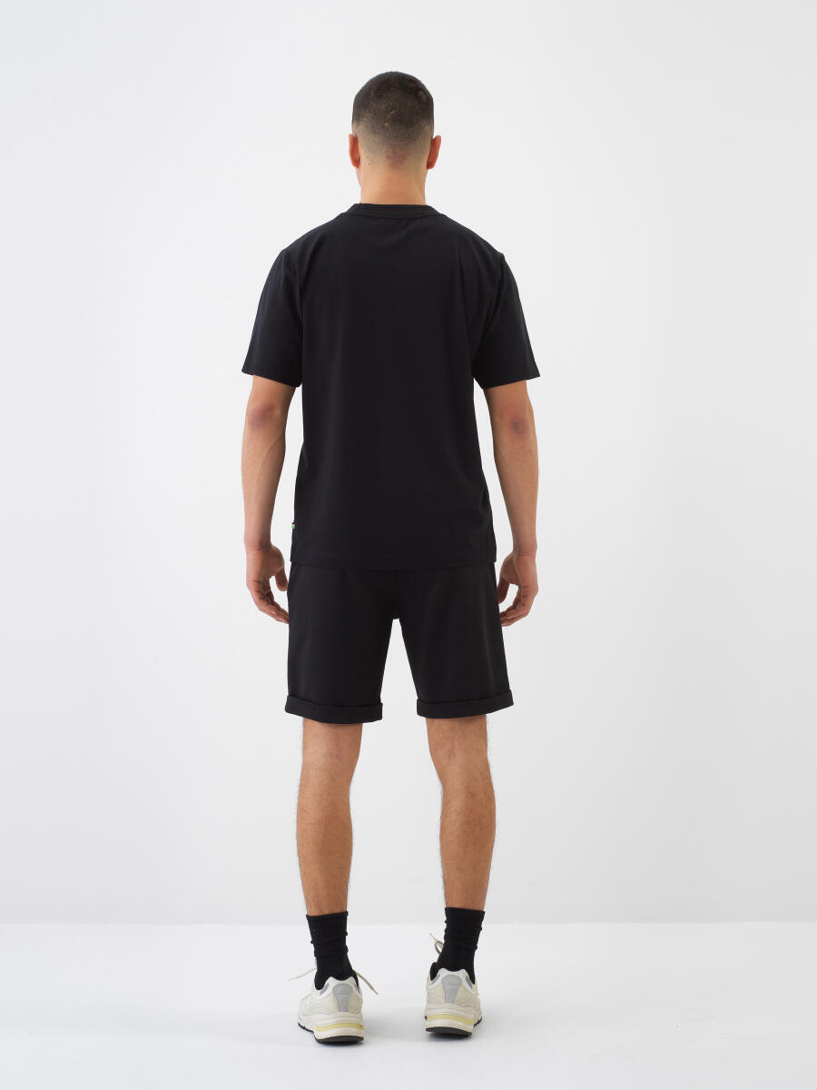 Siyah Regular Fit Pamuklu Tişört - 5