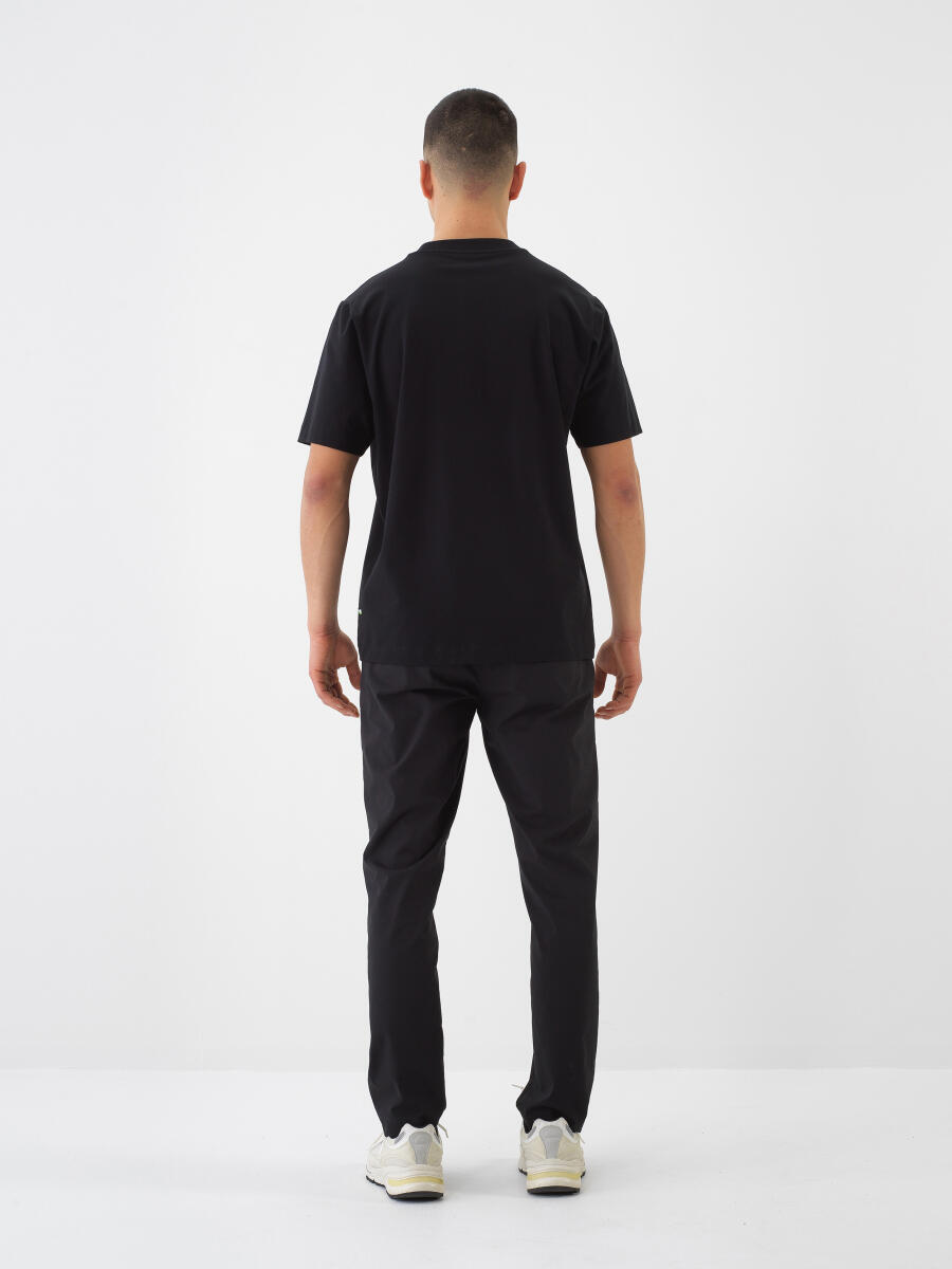 Siyah Regular Fit Pamuklu Tişört - 5