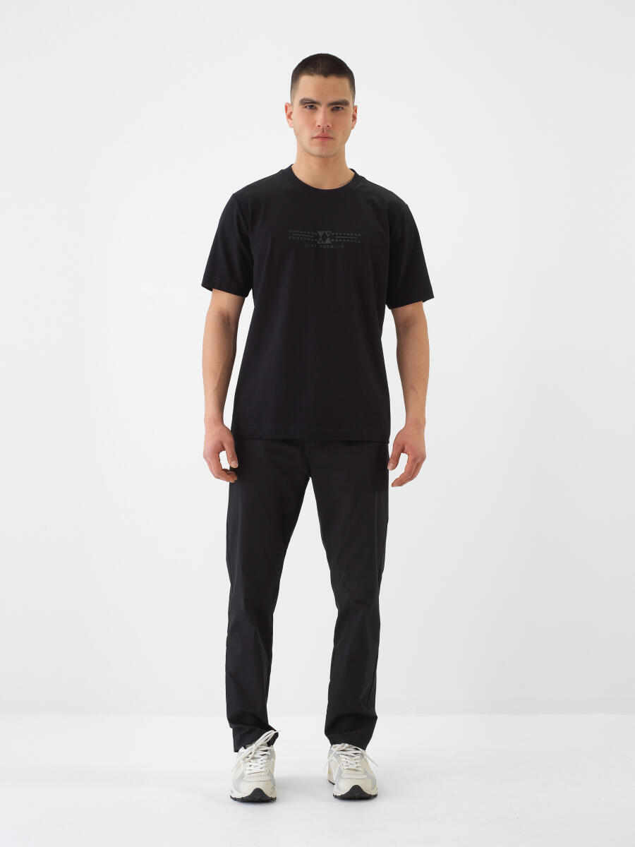 Siyah Regular Fit Pamuklu Tişört - 2
