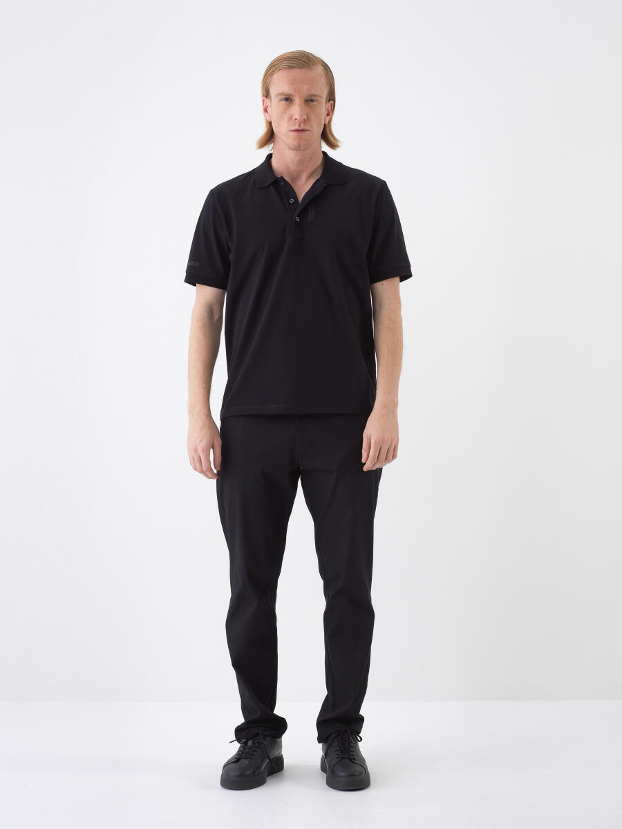 Siyah Regular Fit Pamuklu Tişört - 2