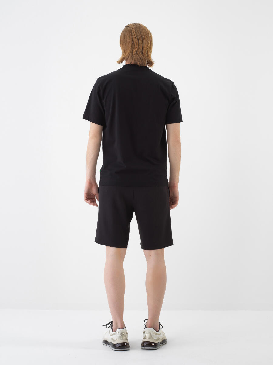 Siyah Regular Fit Pamuklu Tişört - 6
