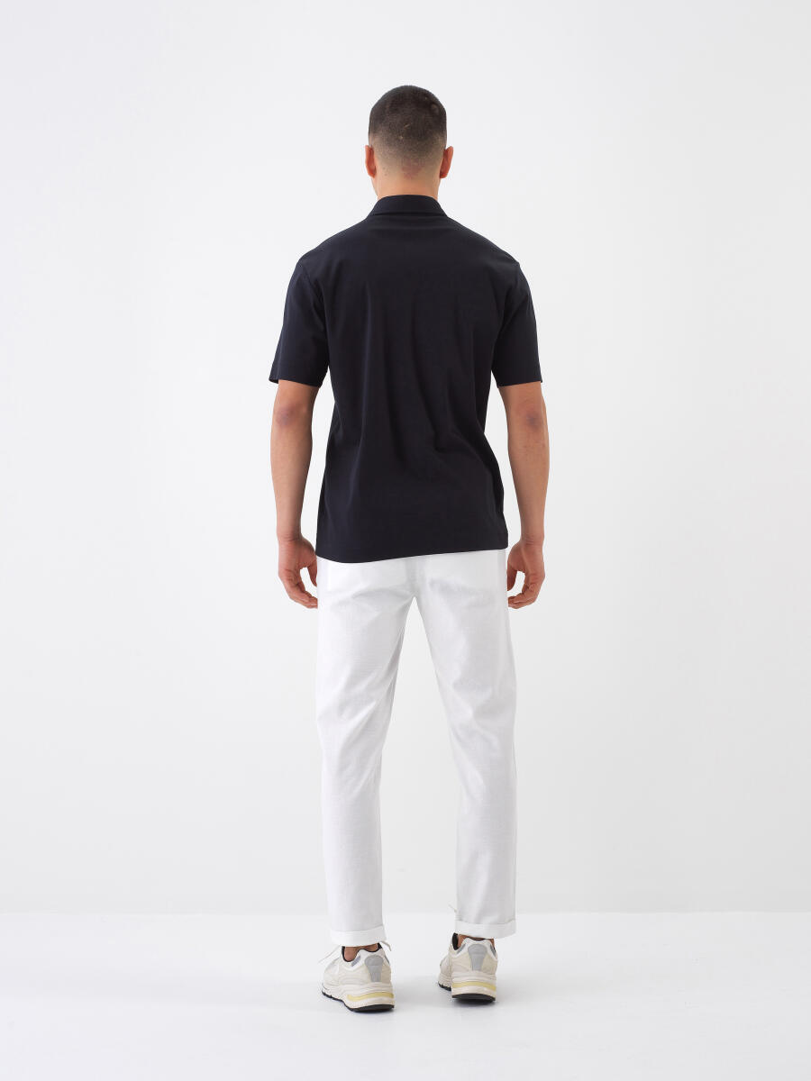 Siyah Regular Fit Pamuklu Tişört - 4