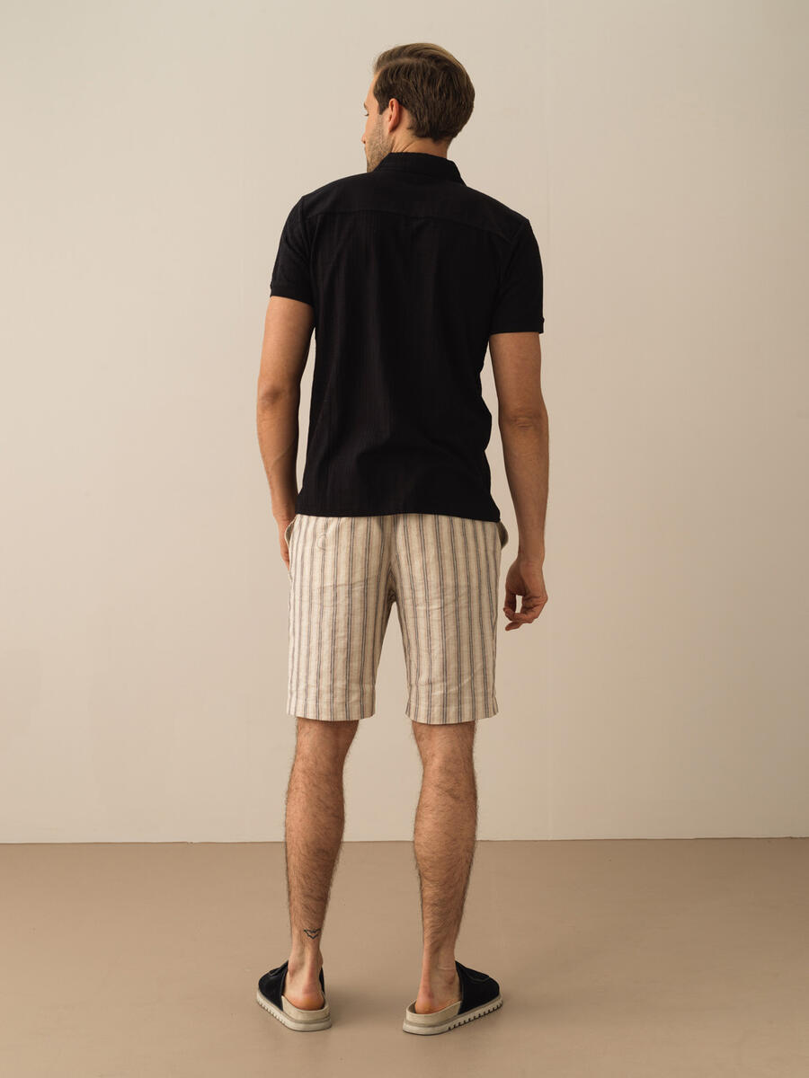 Siyah Slim Fit Pamuklu Polo Yaka Tişört - 4