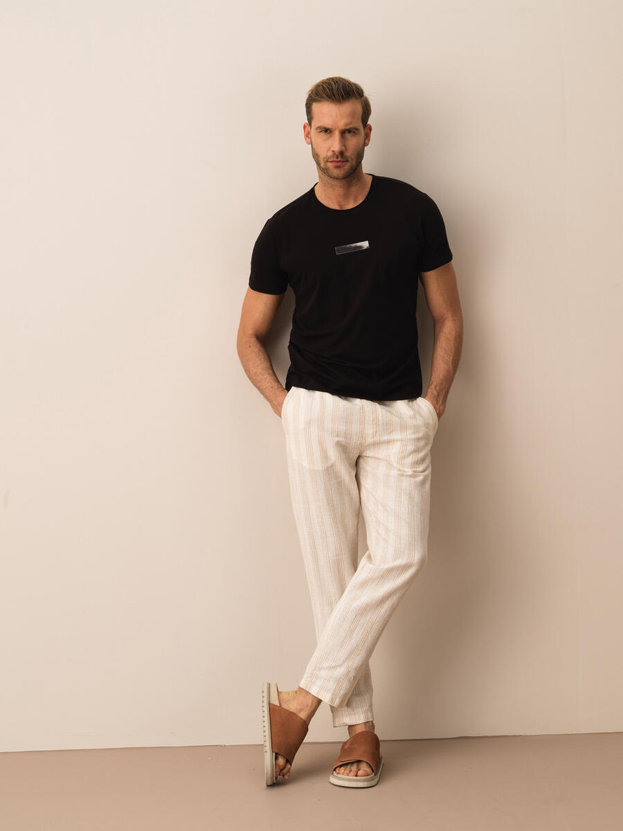 Siyah Slim Fit Pamuklu Tişört - 2