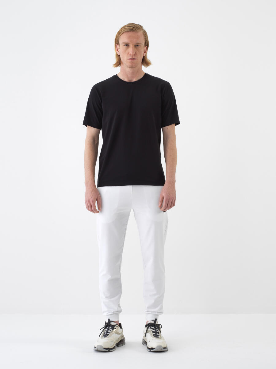 Siyah Slim Fit Pamuklu Tişört - 2
