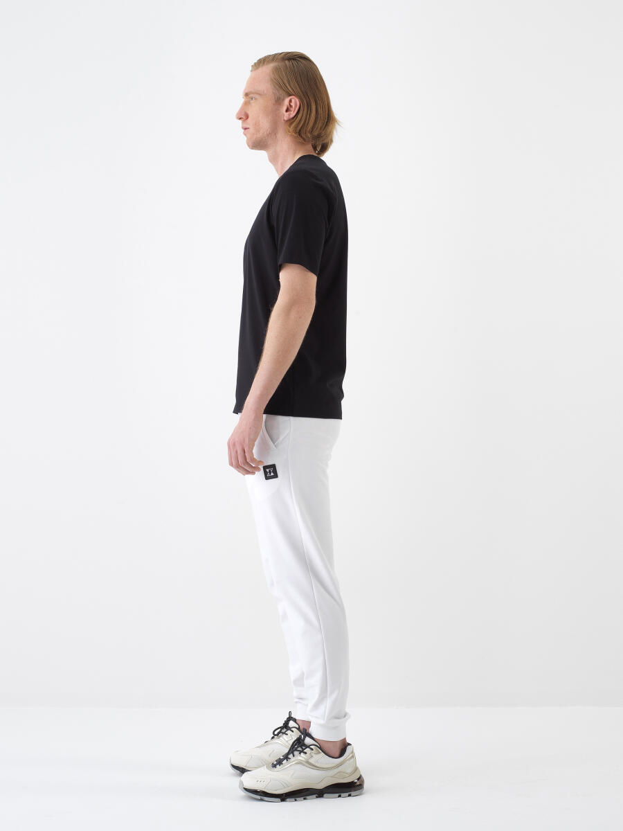 Siyah Slim Fit Pamuklu Tişört - 3