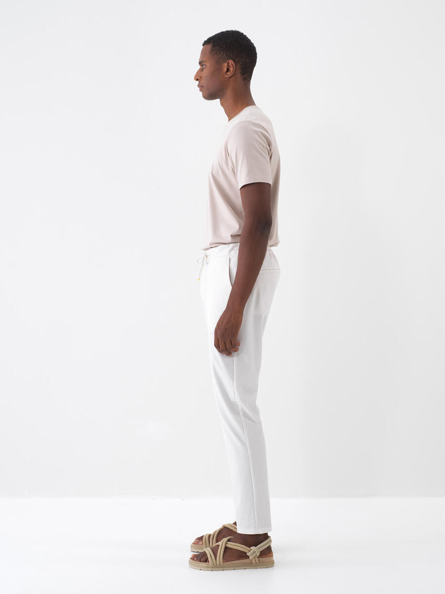 Taş Rengi Slim Fit Pamuklu Basic Tişört - 4