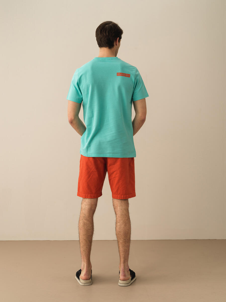 Turkuaz Regular Fit Pamuklu Tişört - 4