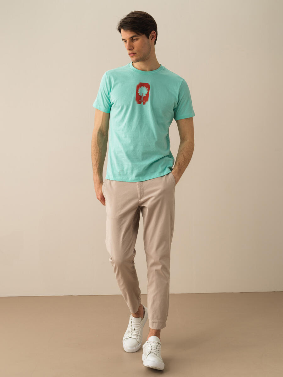Turkuaz Regular Fit Pamuklu Tişört - 2