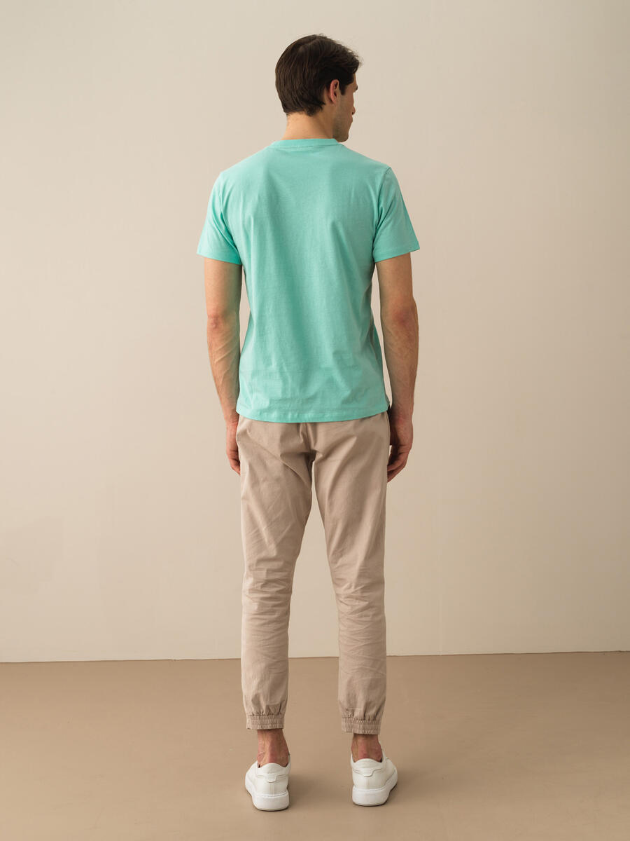 Turkuaz Regular Fit Pamuklu Tişört - 4