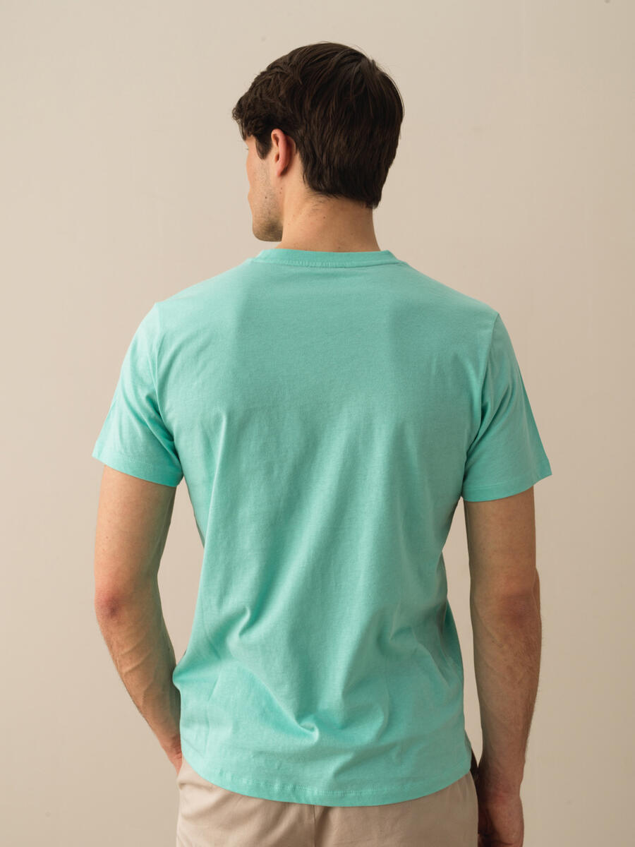 Turkuaz Regular Fit Pamuklu Tişört - 3