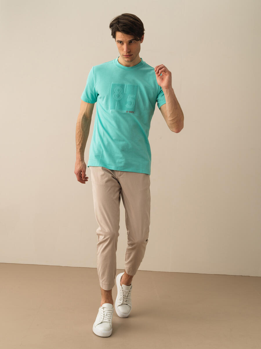 Turkuaz Regular Fit Pamuklu Tişört - 2