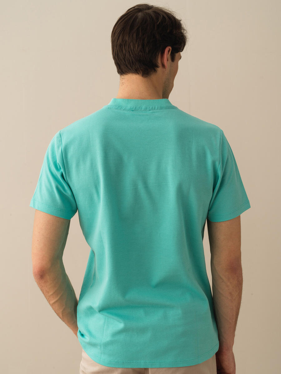 Turkuaz Regular Fit Pamuklu Tişört - 3