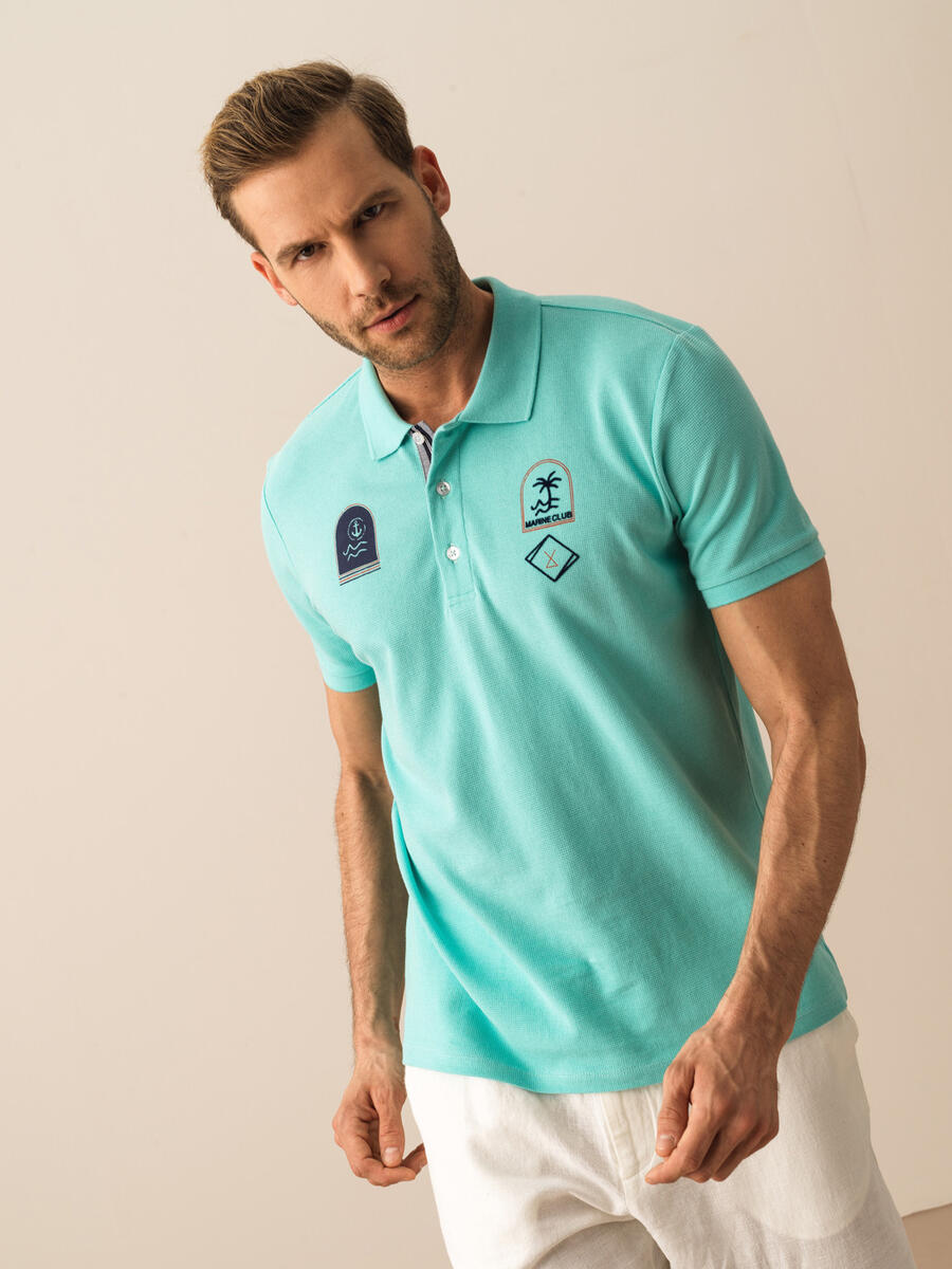 Turkuaz Regular Fit Pamuklu Tişört