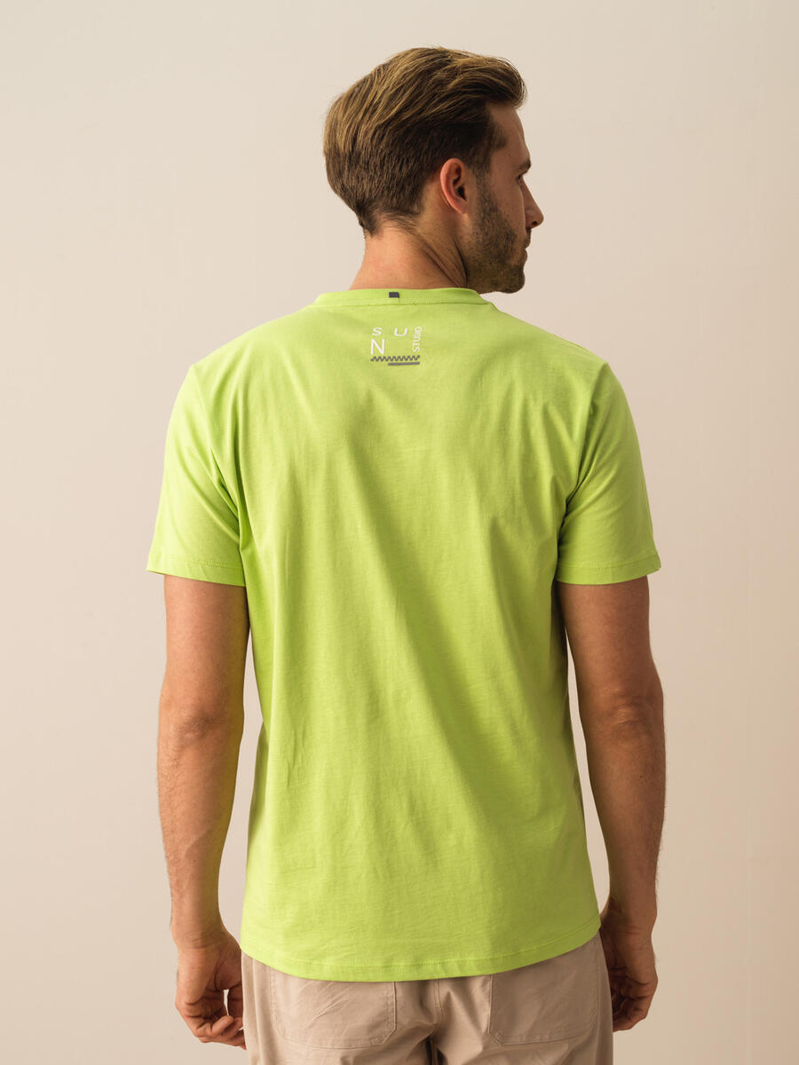 Yeşil Regular Fit Pamuklu Tişört - 3