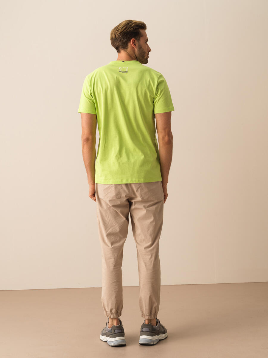 Yeşil Regular Fit Pamuklu Tişört - 4