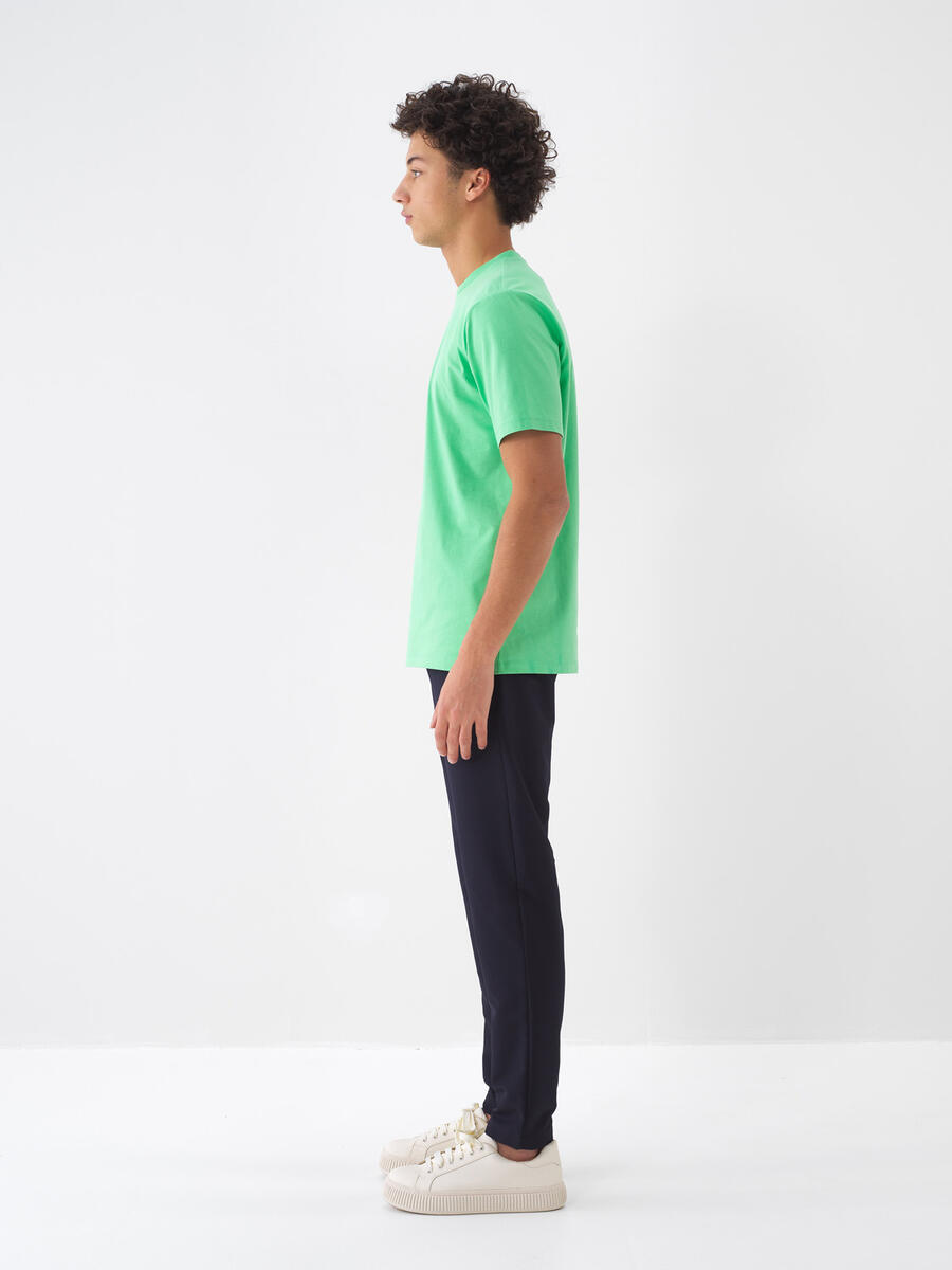 Yeşil Regular Fit Pamuklu Tişört - 4