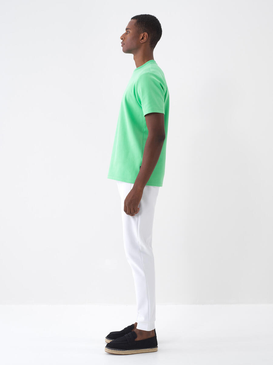 Yeşil Regular Fit Pamuklu Tişört - 4