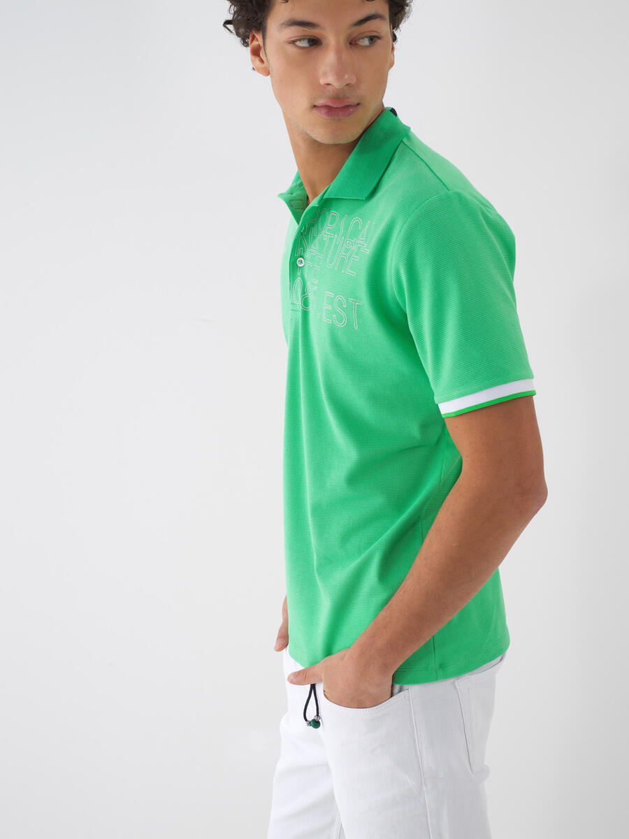 Yeşil Regular Fit Pamuklu Tişört