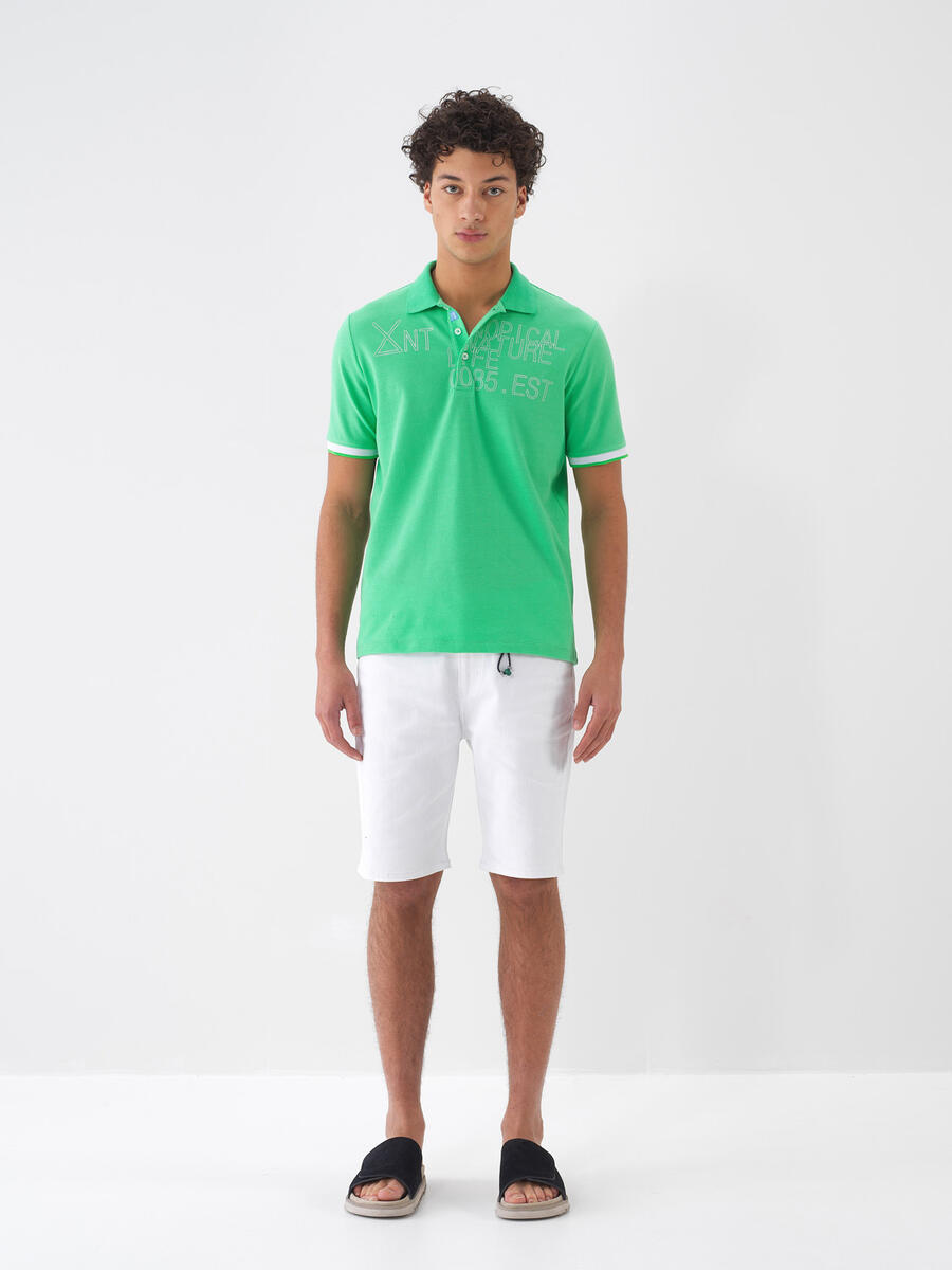 Yeşil Regular Fit Pamuklu Tişört - 2