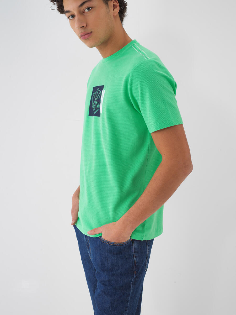 Yeşil Regular Fit Pamuklu Tişört